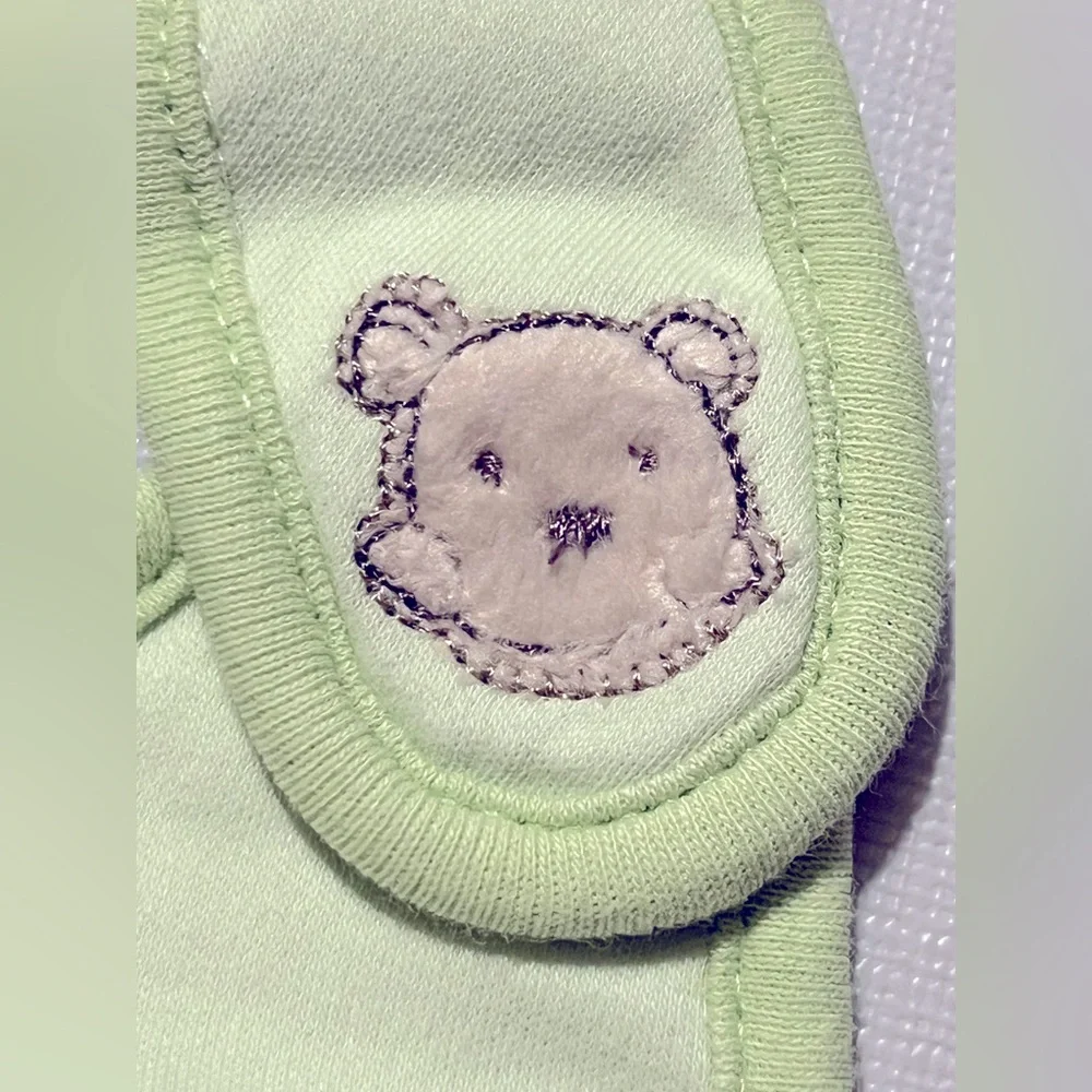 Carter's Green Baby Bib With Soft Furry Bear Says I Love U